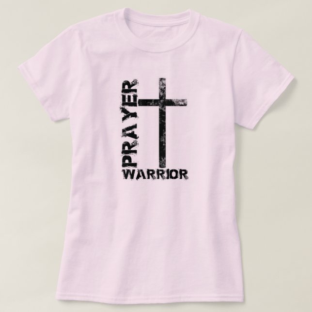 T-shirt de croix de guerrier de prière (Design devant)