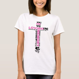 T-shirt de croix rose en mémoire d'amour