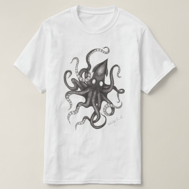 T-shirt de croquis de Kraken (Design devant)