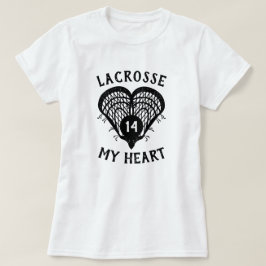 T-shirt de crosse noire Mon coeur