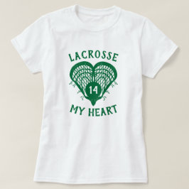T-shirt de crosse verte Mon coeur