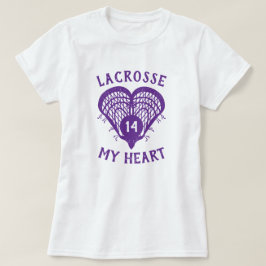 T-shirt de crosse violette Mon coeur