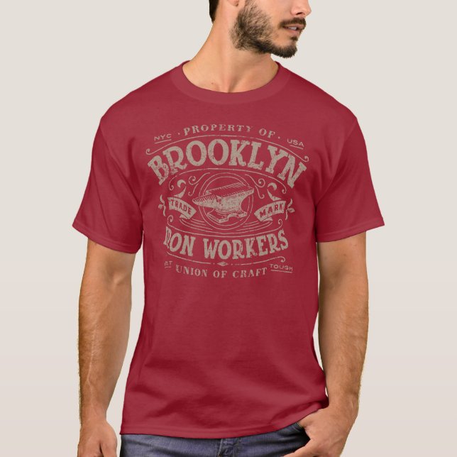 T-shirt de cru de travailleurs de fer de Brooklyn (Devant)