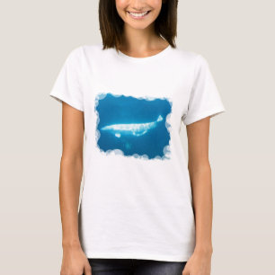 T-shirt de dames de baleines de beluga de natation