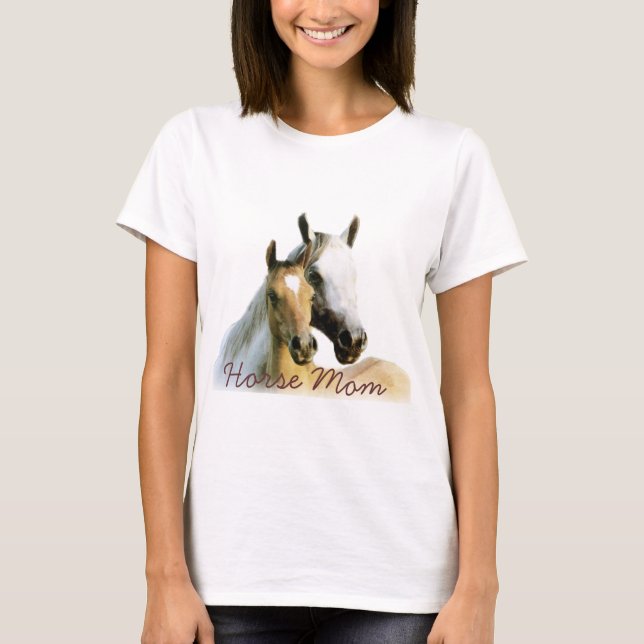 T-shirt de dames de maman de cheval (Devant)