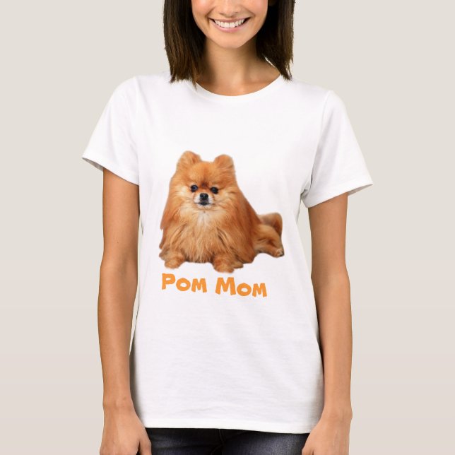 T-shirt de dames de MAMAN de Pomeranian POM (Devant)