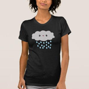 T-shirt de dames de nuage de pluie de Kawaii