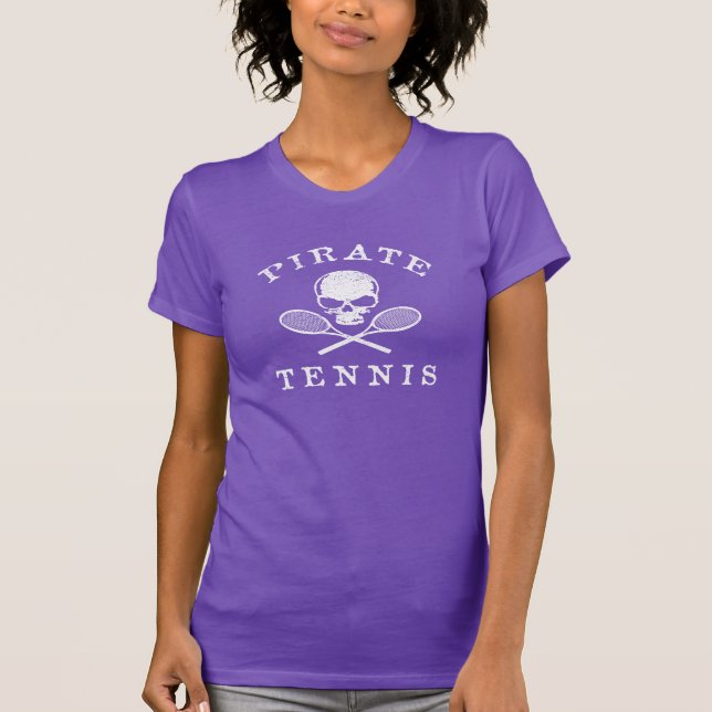 T-shirt de dames de tennis de pirate (Devant)