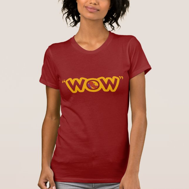 T-shirt de dames de "wow" (Devant)