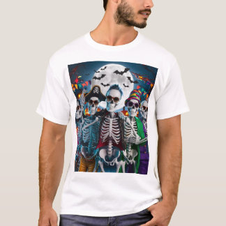 T-shirt de danse squelette Halloween