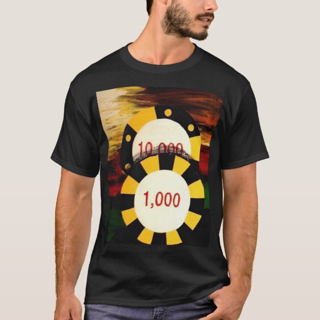 T-shirt de décor d'art de jetons de poker (Devant)