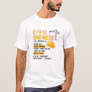 T-shirt de définition de génie civil