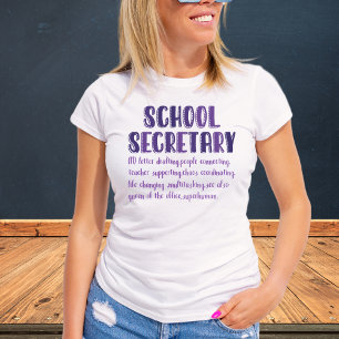 T-shirt de définition du secrétaire scolaire