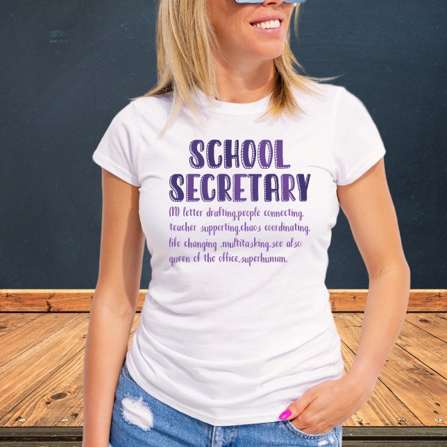 T-shirt de définition du secrétaire scolaire (Créateur téléchargé)