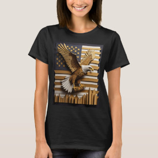 T-shirt de design d'art en papier 3D d'aigle