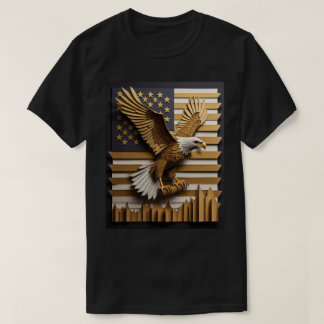 T-shirt de design d'art en papier 3D d'aigle 
