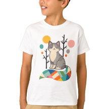 T-Shirt de Design Minimaliste de Chat