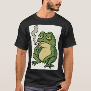 T-shirt de dessin animé Frog fumant drôle - Art de