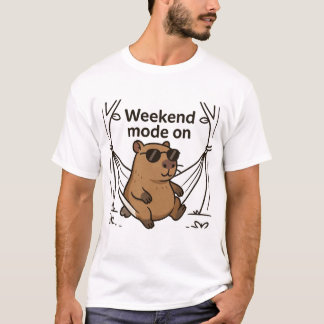 T-shirt de dessin animé mème capybara paresseux