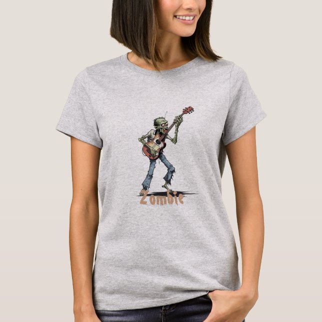 T-shirt de dessin animé Zombie (Devant)
