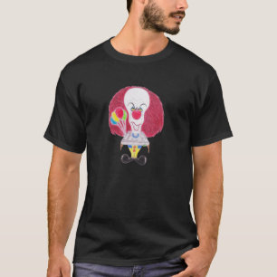 T-shirt de dessin de caricature de clown de film