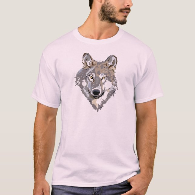 T-shirt de dessin de loup (Devant)