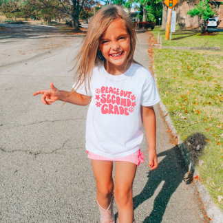 T-shirt de deuxième année pour enfants en rose