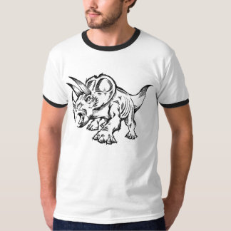 T-shirt de dinosaure de Triceratops de griffonnage