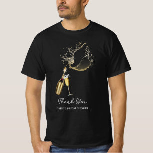 T-shirt de douche de mariée dorée personnalisée Br