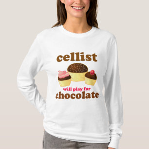 T-shirt de douille de chocolat de violoncelle de