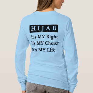 T-shirt de douille de la vie de Hijab long (vert