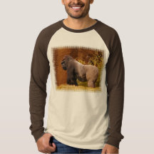 T-shirt de douille de photo de gorille de