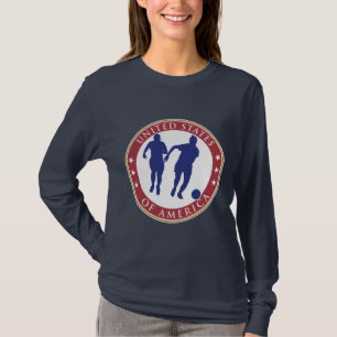 T-shirt de douille du football des femmes des