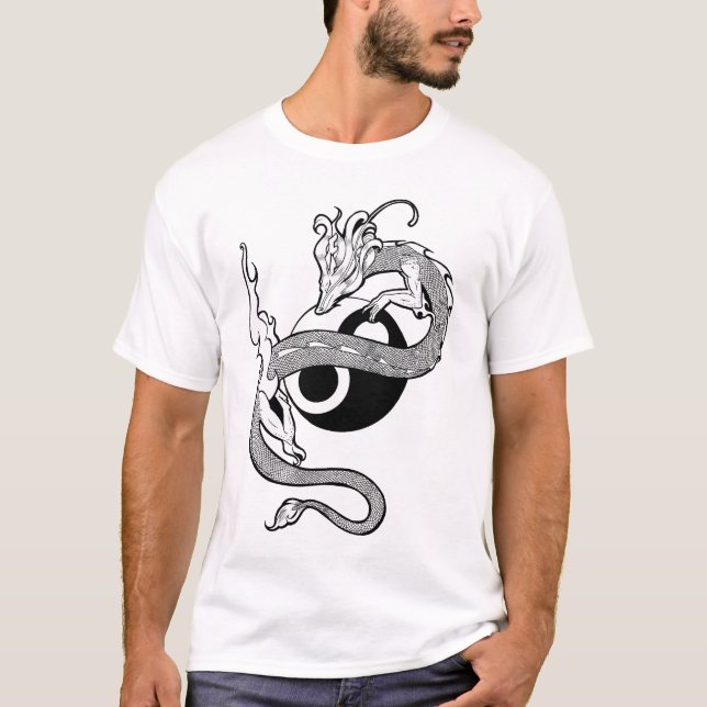 T-shirt de dragon de Yin-Yang (Devant)