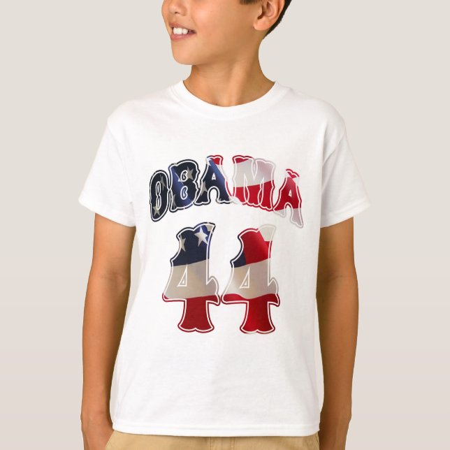 T-shirt de drapeau de Barack Obama 44 (Devant)