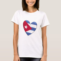 T-shirt de drapeau de coeur du Cuba