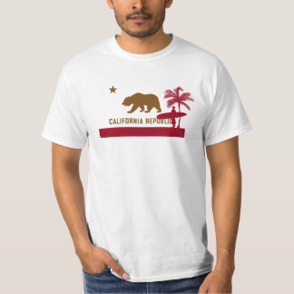 T-shirt de drapeau de la Californie - surfer sur