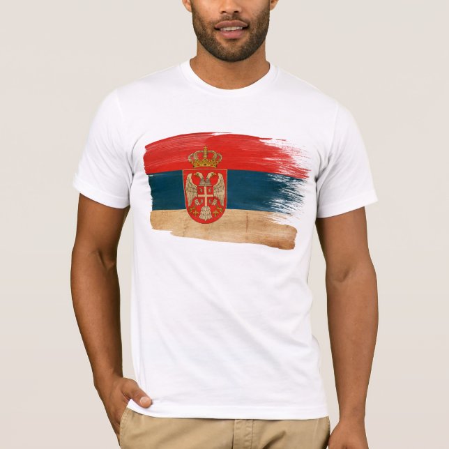 T-shirt de drapeau de la Serbie (Devant)
