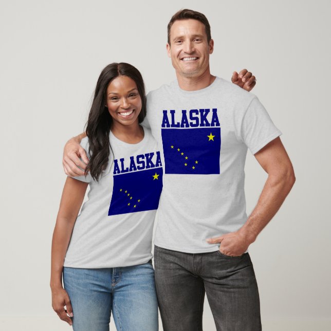 T-shirt de drapeau d'état de l'Alaska (Unisexe)