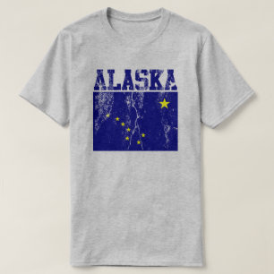 T-shirt de drapeau d'état de l'Alaska (affligé)