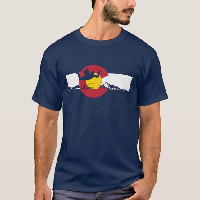 T-shirt de drapeau du Colorado - Skydive - (Devant)