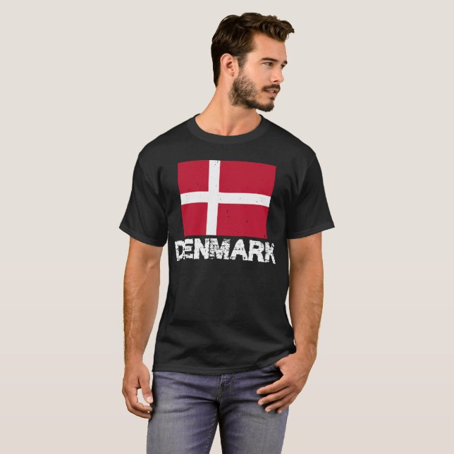 T-shirt de drapeau du Danemark pour les hommes et (Devant entier)