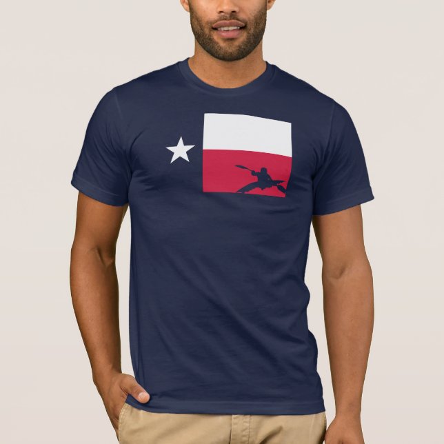 T-shirt de drapeau du Texas - kayak (Devant)