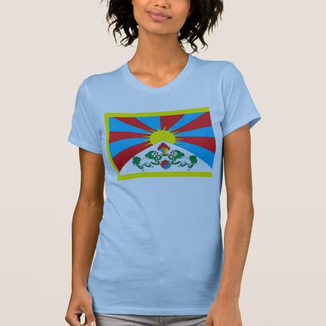 T-shirt de drapeau du Thibet (Devant)