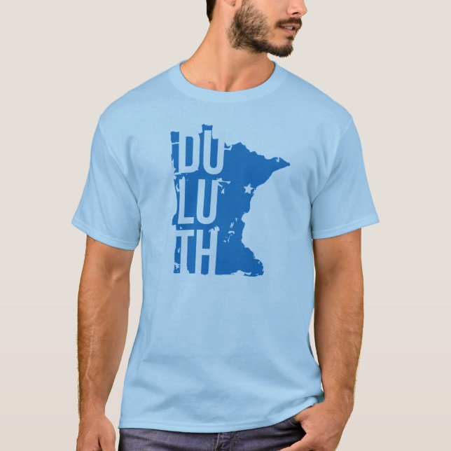 T-shirt de Duluth, Minnesota avec la carte (Devant)
