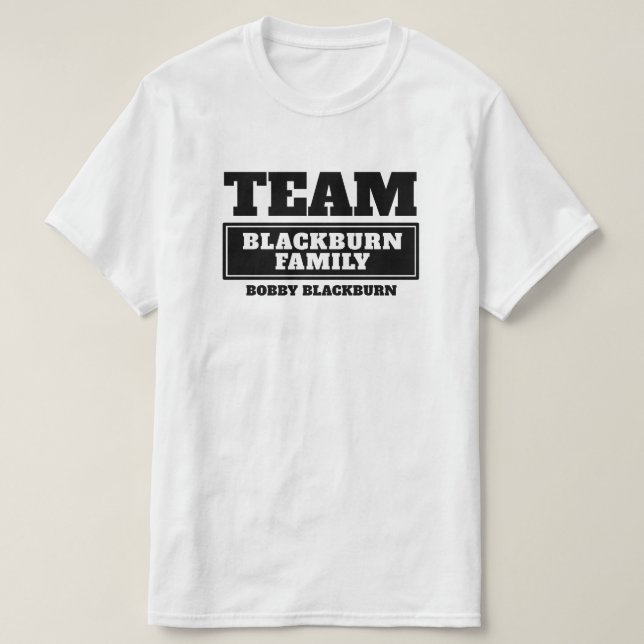 T-shirt de famille ou de groupe noir (Design devant)