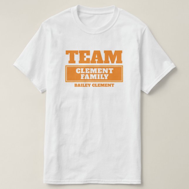T-shirt de famille ou de groupe orange d'équipe (Design devant)
