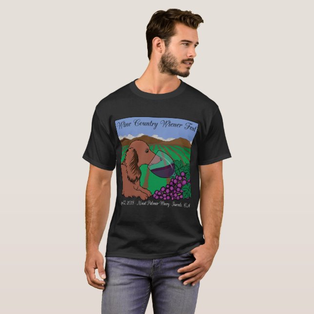 T-shirt de Fest de saucisse de pays de vin 2018 (Devant entier)