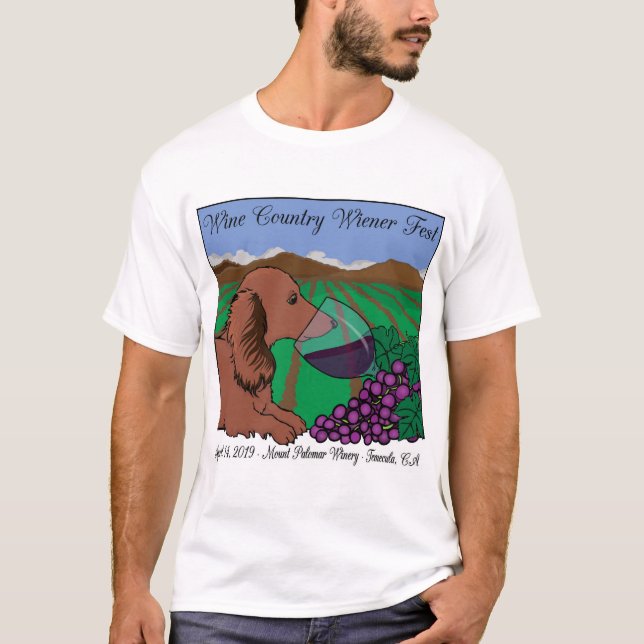 T-shirt de Fest de saucisse de pays de vin 2019 (Devant)