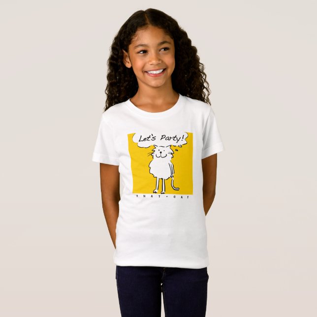T-shirt de fête avec un design de chat amusant (Devant entier)